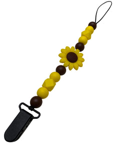 Sunflower pacifier clip